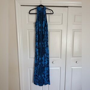 Lilly Pulitzer Navy and Blue Floral Maxi Dress